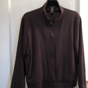 Brown wool and acrylic jacket with side pockets